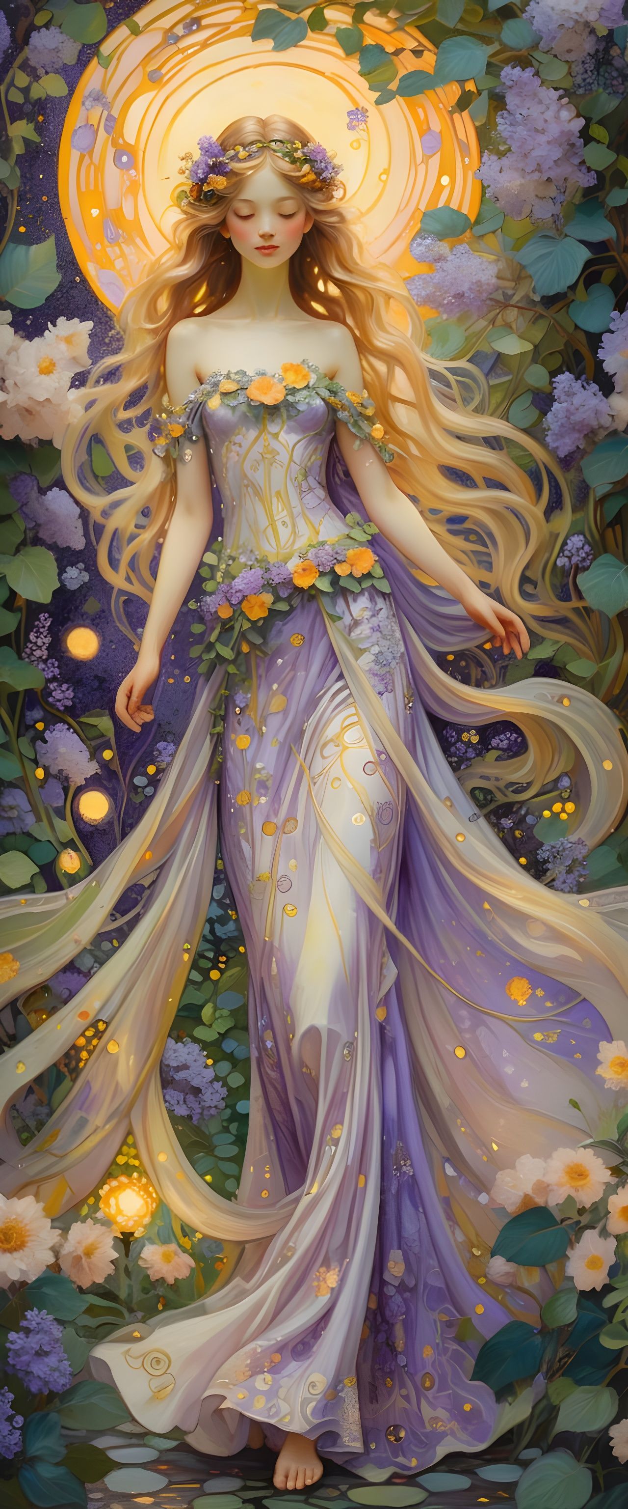 Floral Nymph AI Generated Image