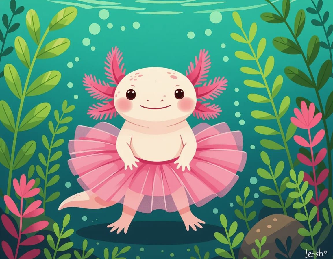 Axolotl in Pink Tutu, Blending Animation Styles
