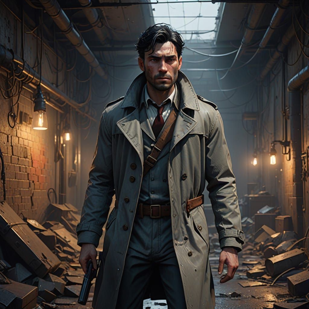 Mysterious Figure in Abandoned Basement