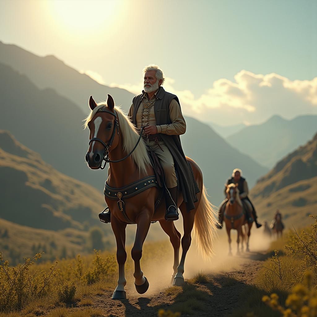 Brazilian Horseman at Sunset, Inspired by Ian McQue