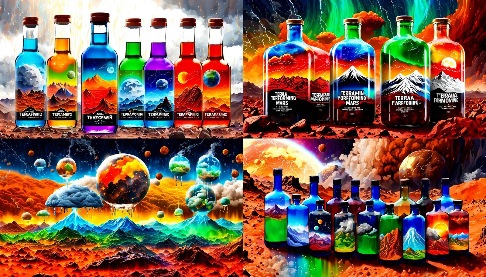 Terraforming Mars: Bottled Weather Alchemy in Vivid Colors