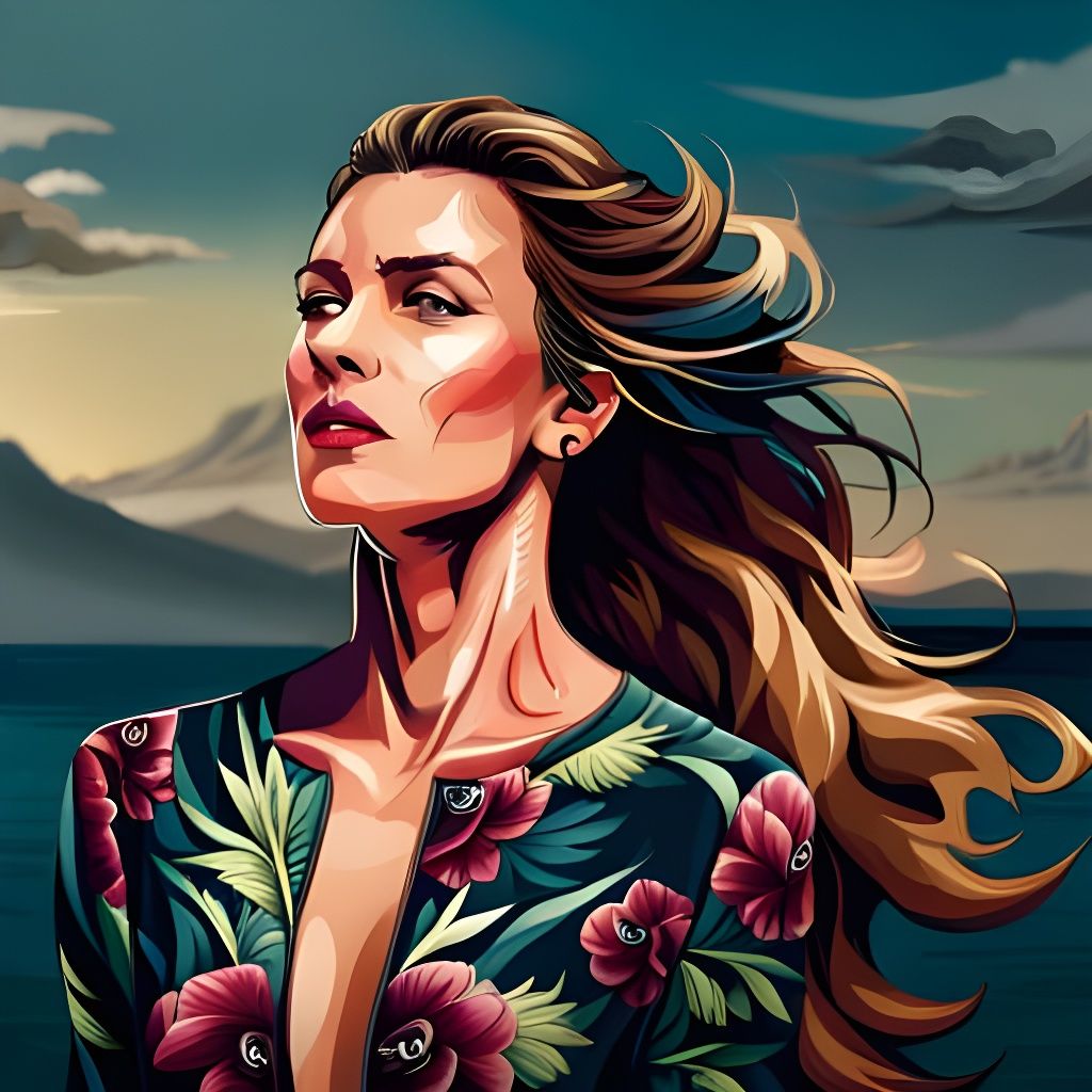 Girl Covered in Flowers: Detailed Fantasy Art