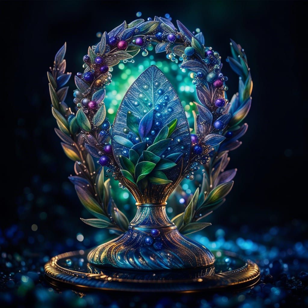 Cosmic Laurel Wreath Trophy in Macro Photography