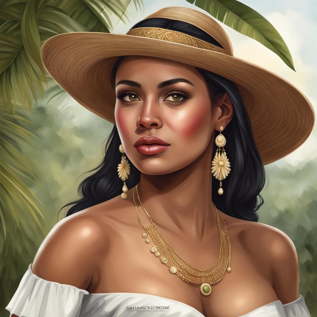 Realistic Portrait of a Panamanian Woman