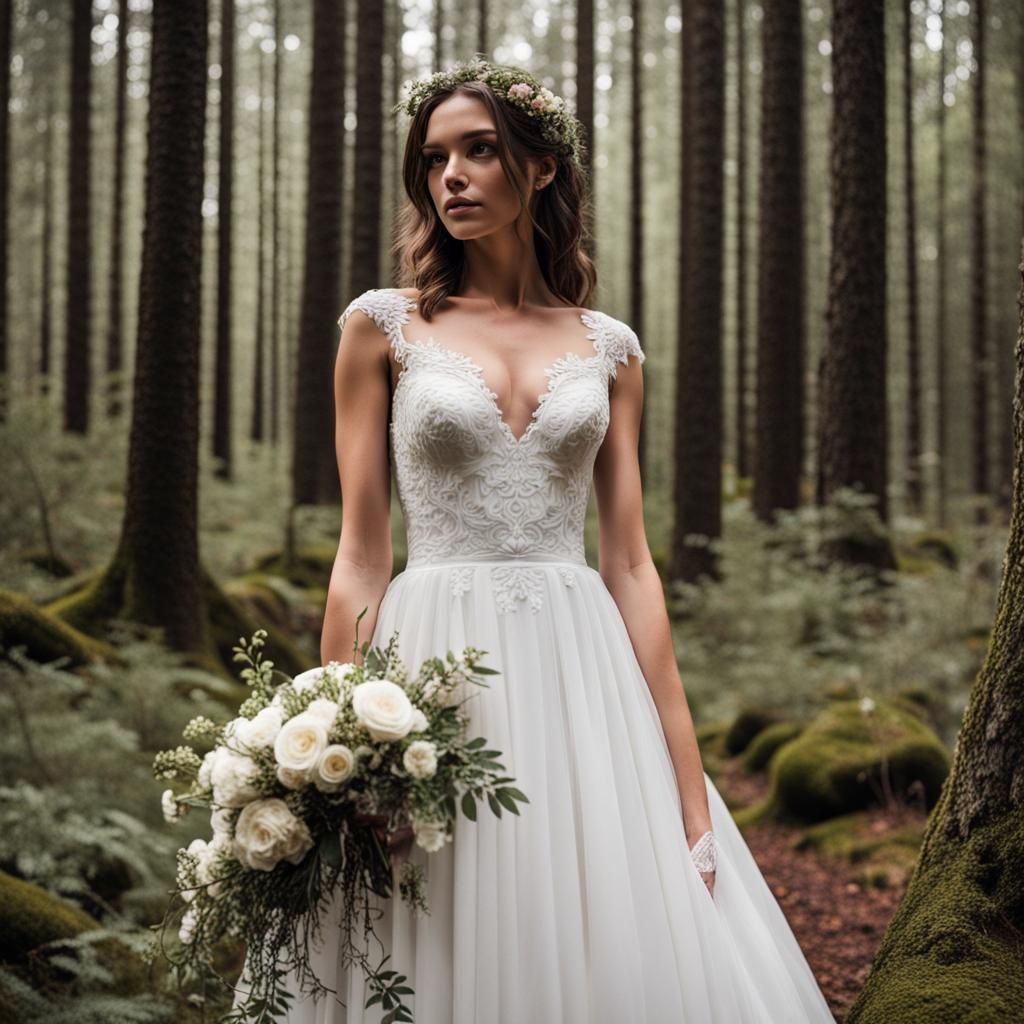 Floral Wedding Dress in Enchanted Forest