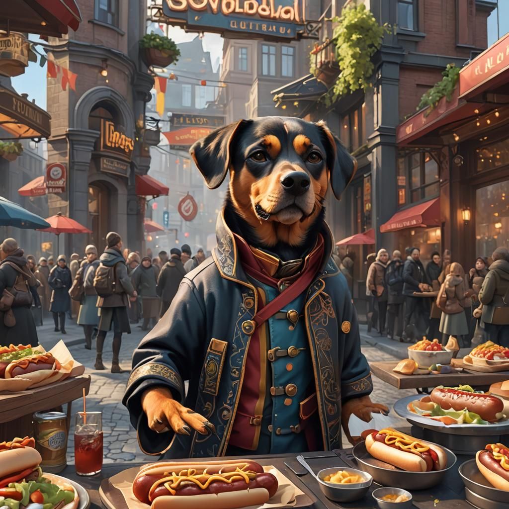 Gourmet Scandinavian Hot Dog in 3D