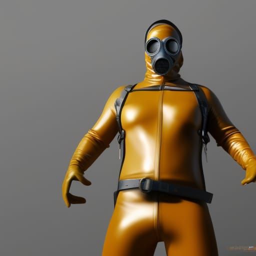 Muscular Men in Latex and Leather: Detailed Digital Art