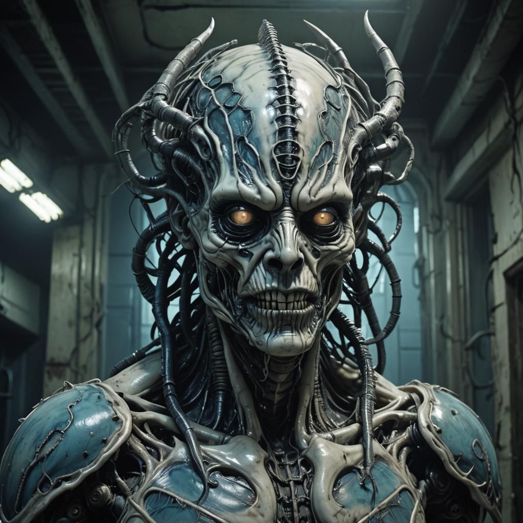 Grotesque Humanoid in Abandoned Asylum: Hyperrealistic Horro...