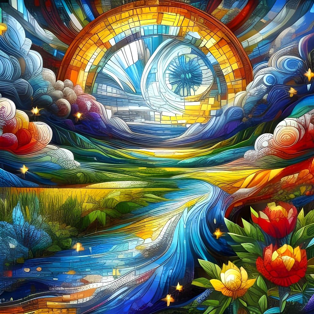 Abstract Rorschach Test Interpretation in Mosaic Style