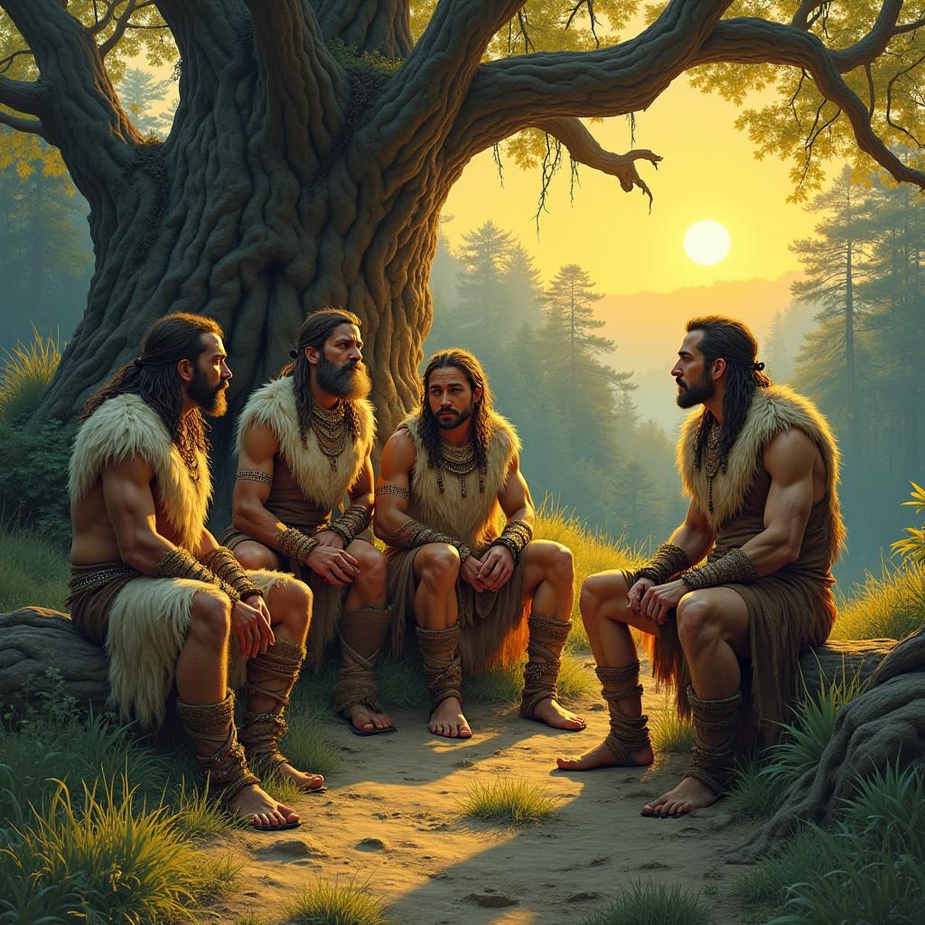 Ancient Warriors Convene in Forest Clearing