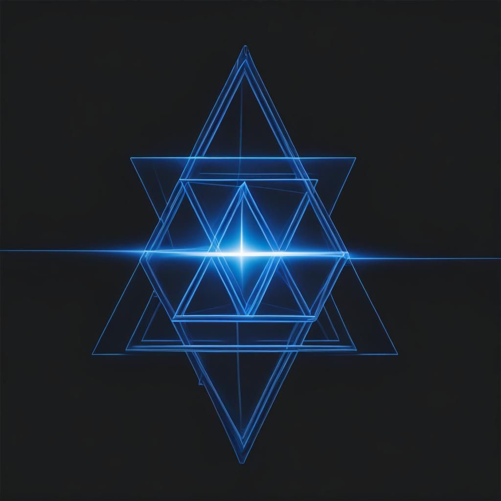 Electric Blue Triangle on Black Background