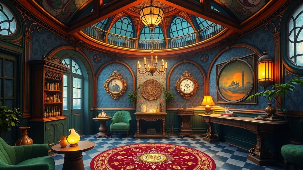 Enchanted Witch's Brew Room in Art Deco Style