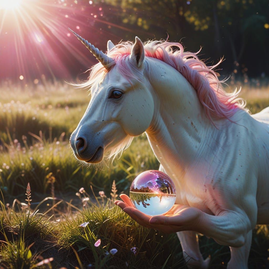 Majestic Unicorn in Vibrant Oil Painting