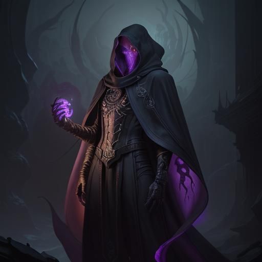 Mindflayer in Cloak: Dark Fantasy Concept Art