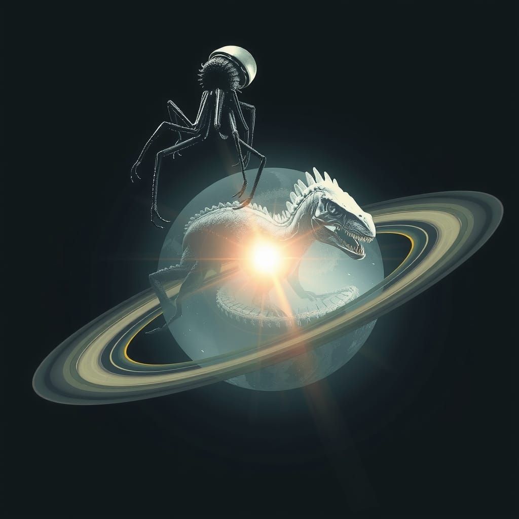 Xenomorph John Wick Double Exposure on Gas Giant