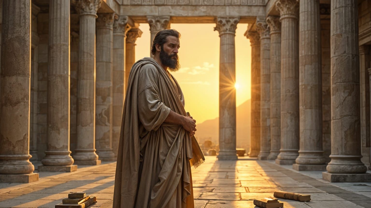 Wise Stoic Philosopher in Ancient Greek Style