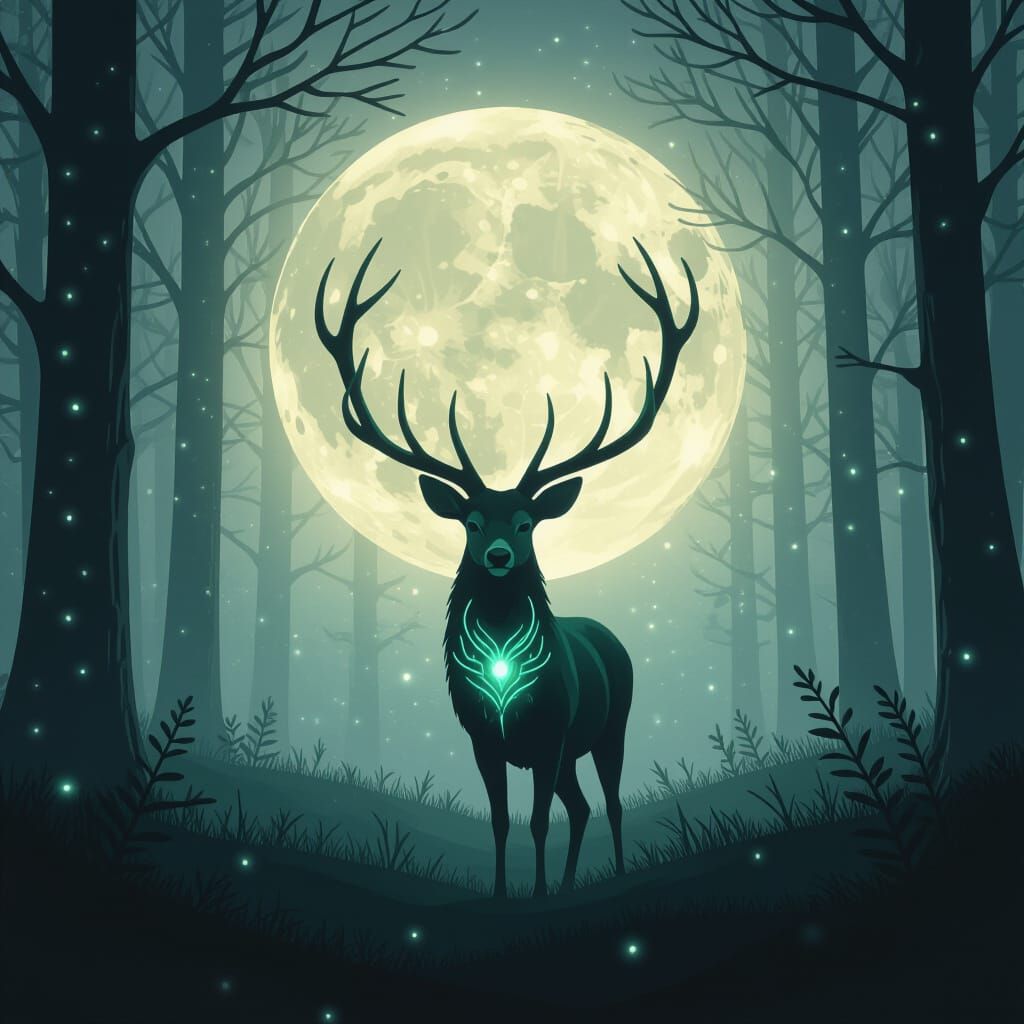 Mystic Deer in Natural Setting