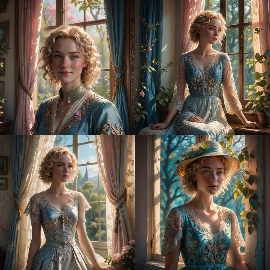 Enchanting Female Portrait in Whimsical Fantasy Setting