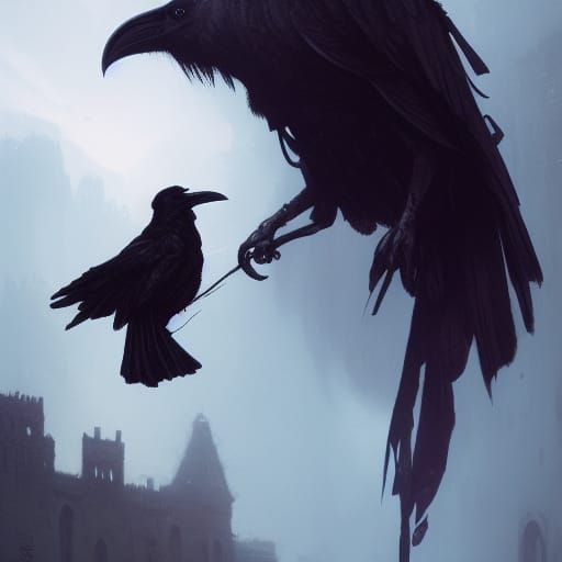 Phantom with Raven: Dark Fantasy Concept Art