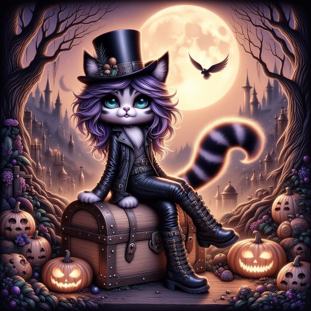halloween gothic feline