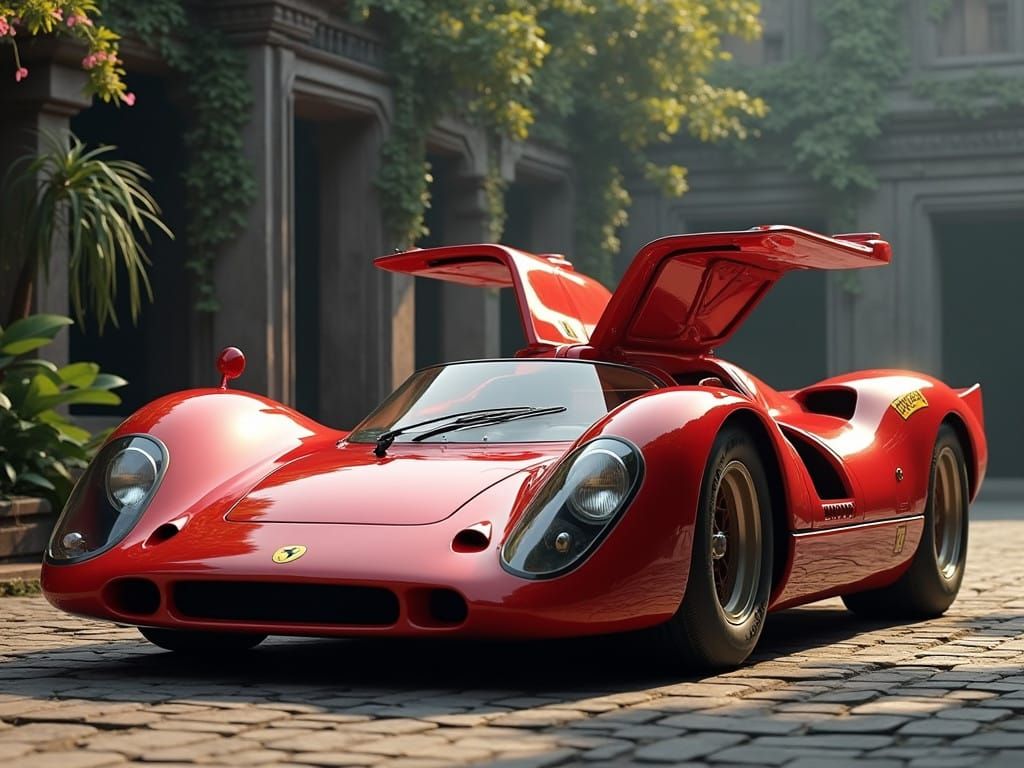 Vintage Racing Car at Angkor Wat: Fantasy Concept Art