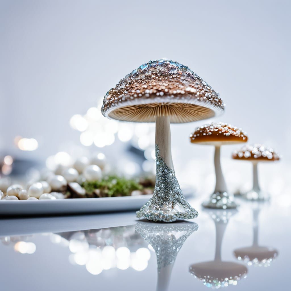 Magical Fashion Showstopper in Sparkling Glass Mushroom Sett...