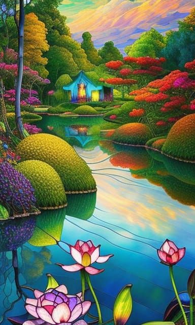 Stained glass lotus evolved 2 mobile view