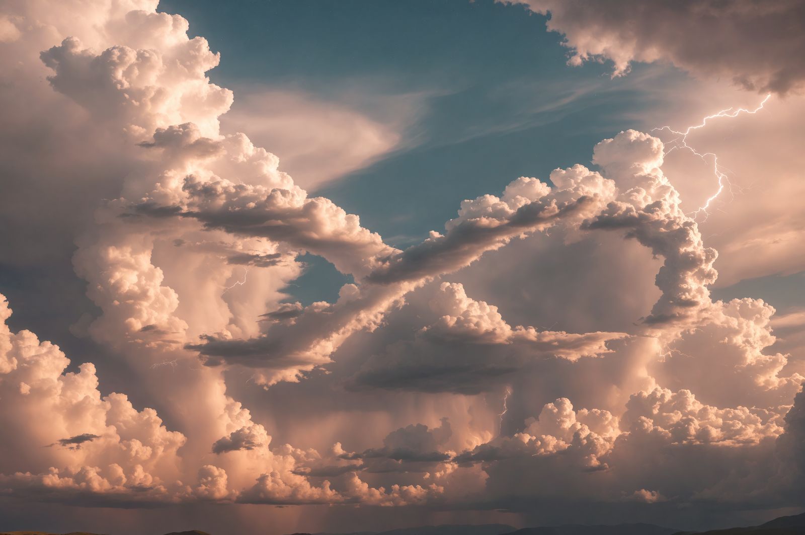 Surreal Skyscape: Infinity Symbol in Billowing Clouds