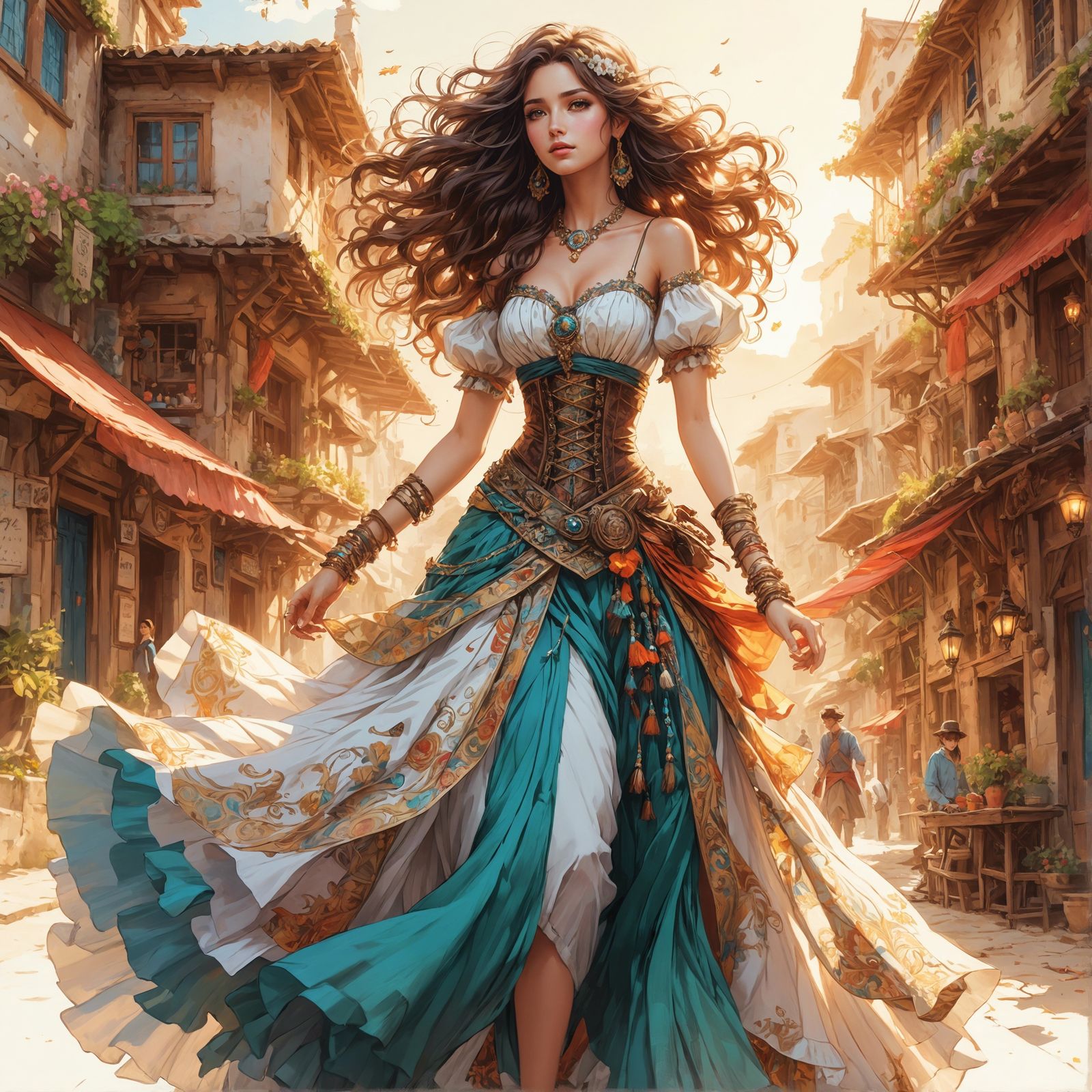 Anime Fantasy Character Portrait in Sketch Style