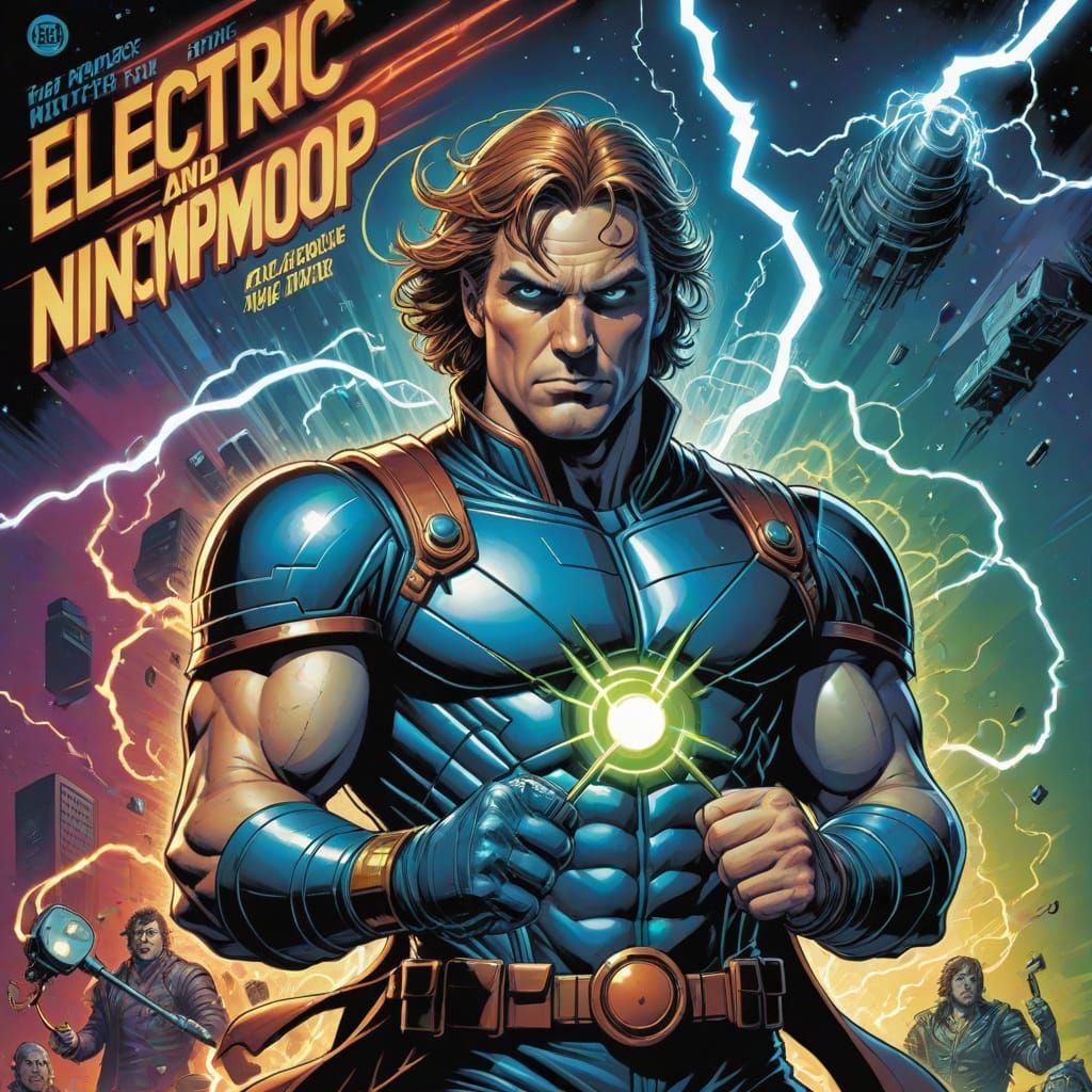 Comic Book Art of a Modern Hero in Electric Style