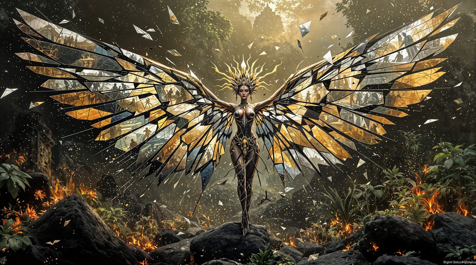 Shattered Barong Wings Reflect Mythical Battle