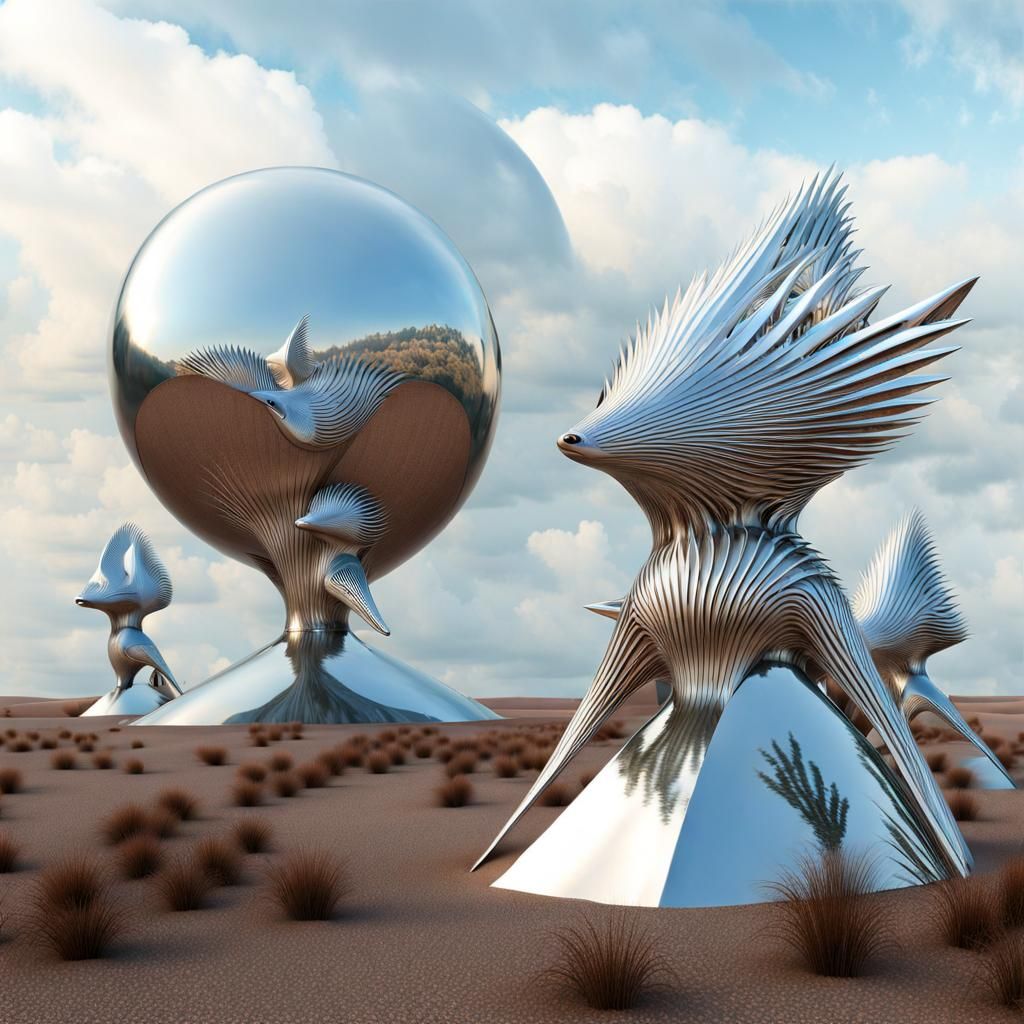 Exquisite Alien Life Forms in Surreal Photorealistic Style