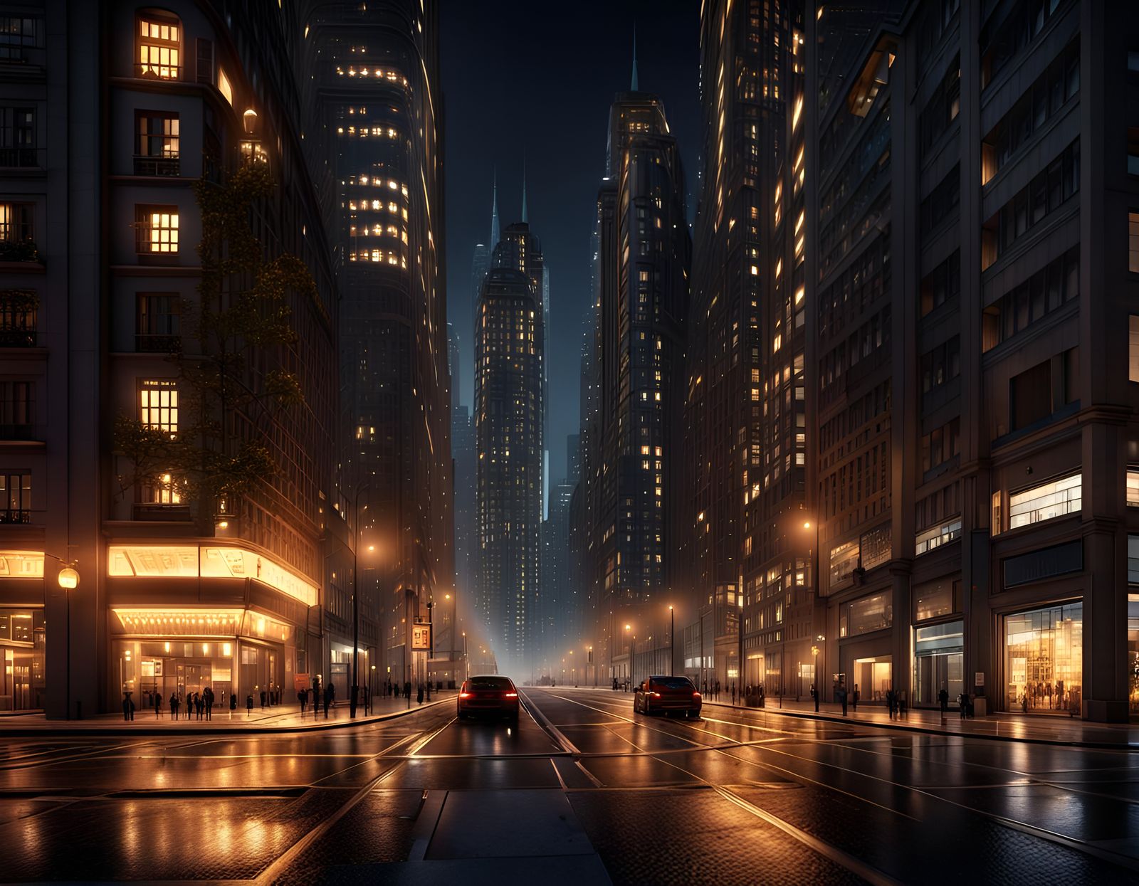 Night Streets with Warm Lights in 8K Resolution