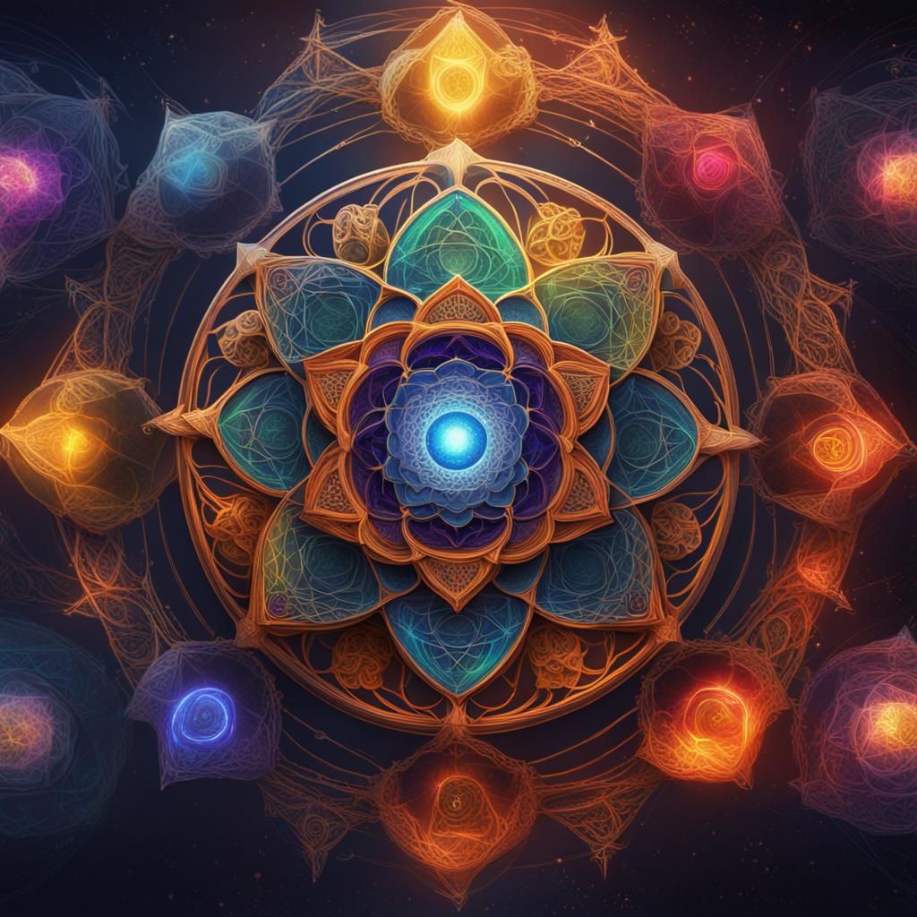 Sacred Geometry and Chakra Colors in Universal Light