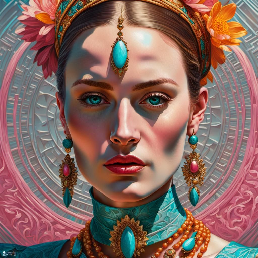 Woman in Colorful Clothing: A Dutch Master Portrait