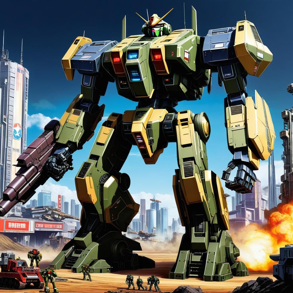 Mad Metal Mecha Robot in Android Jones Style