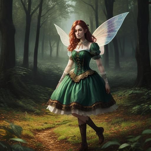 Fairy in Autumn Woods: Hyperrealistic Concept Art