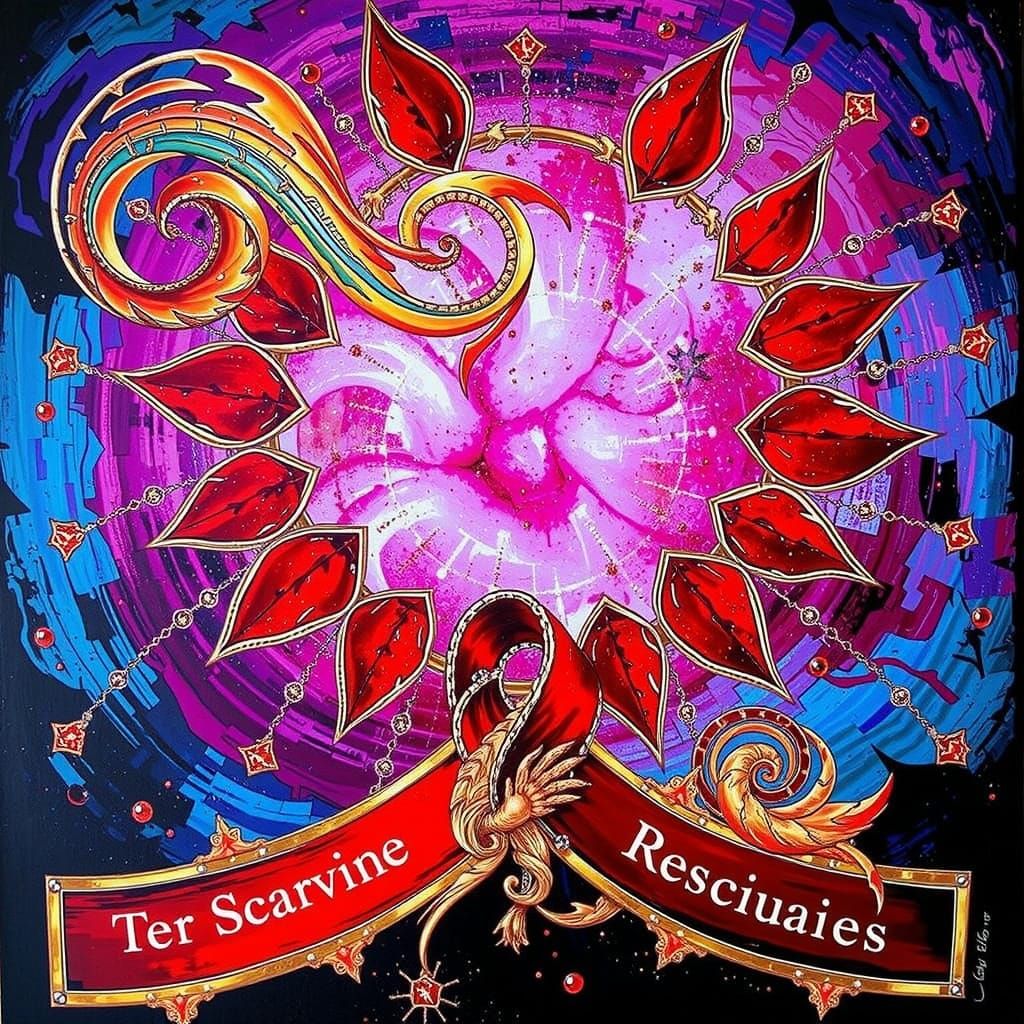 Abstract Swirls of Intense Red Hues