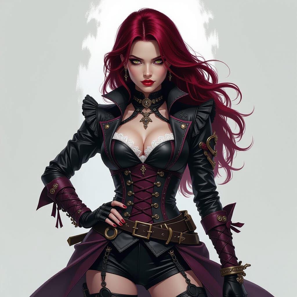 Gothic Duelist Portrait in Style of Ash Thorp