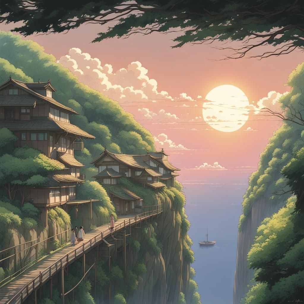 Sukuna in Studio Ghibli Anime Style