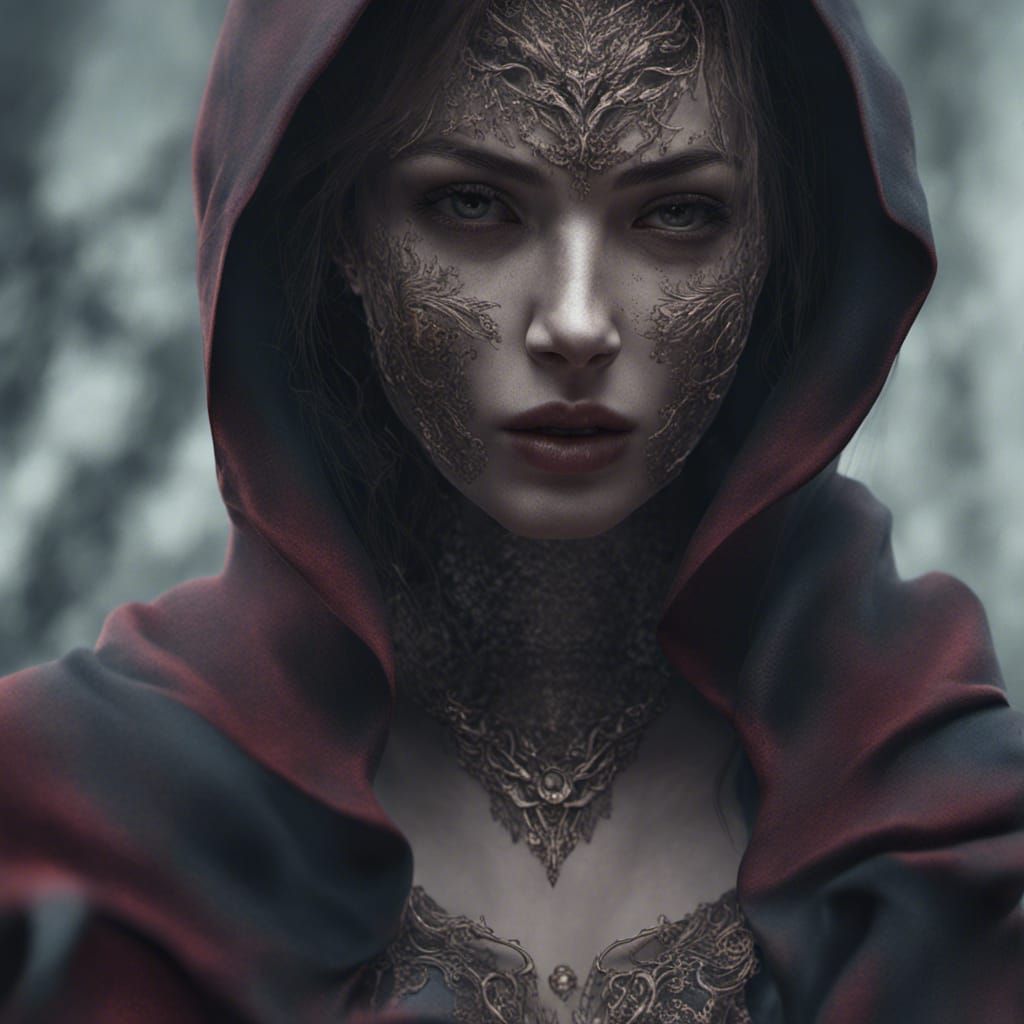 Scary Faceless Woman: Gloomy Dark Fantasy Art