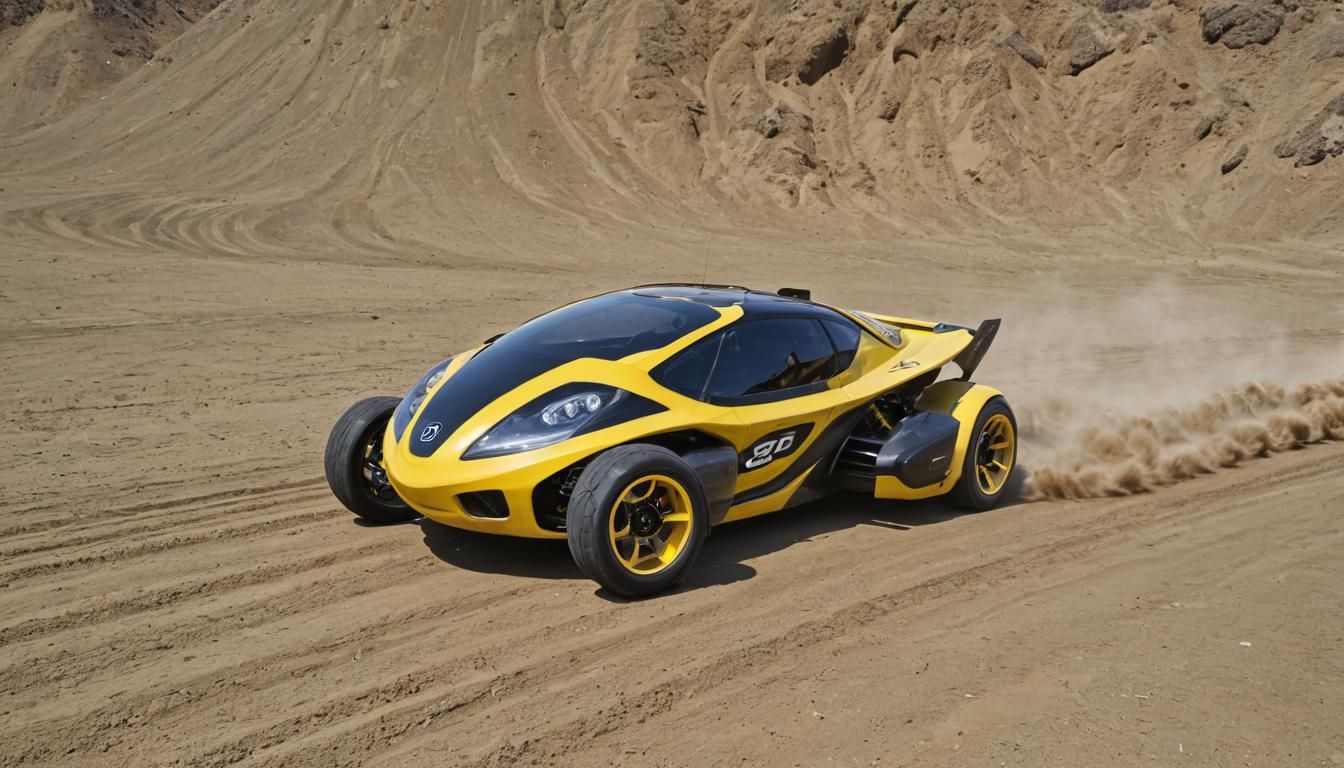 Futuristic Bubble Buggy with Japanese Logos