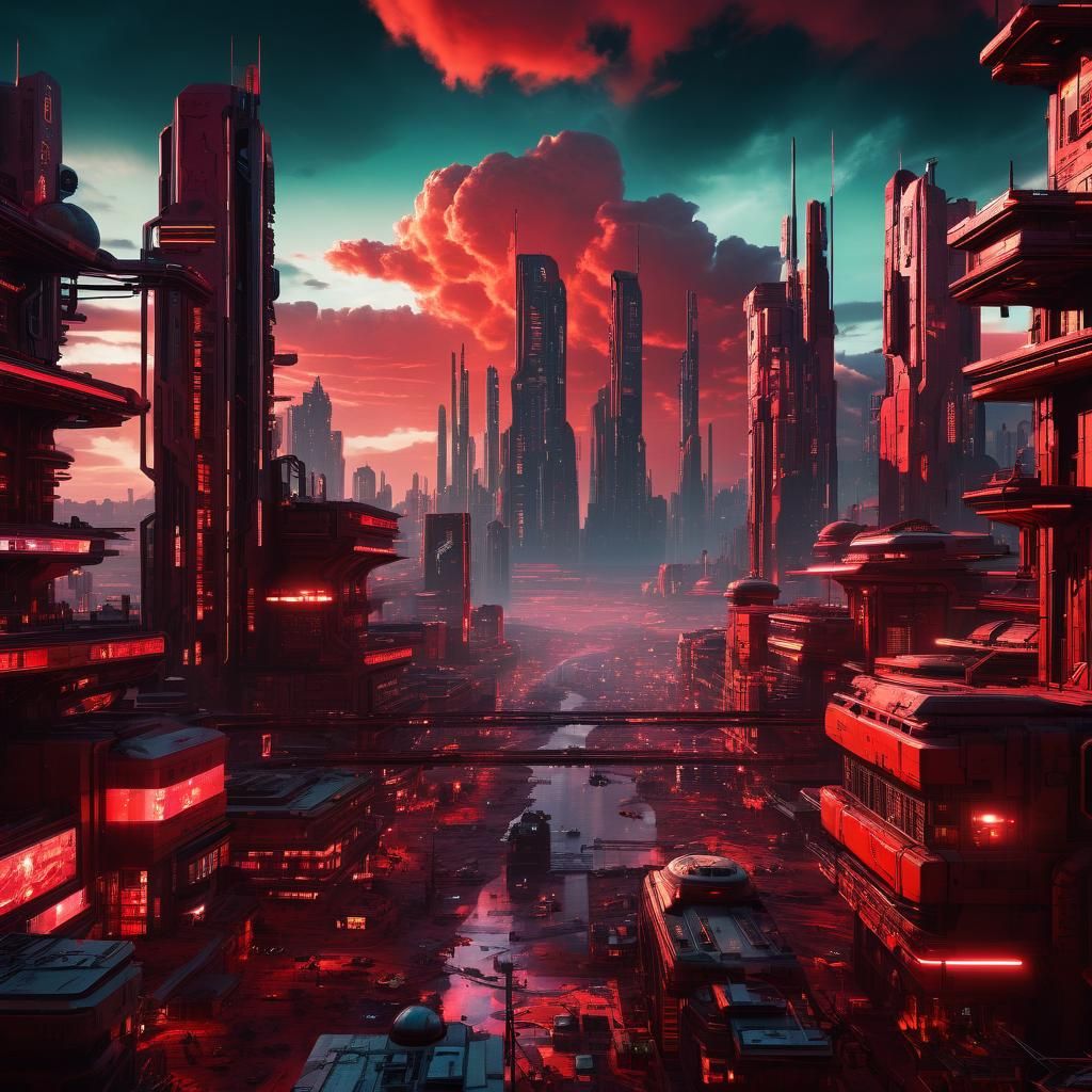 Red sunset lighting