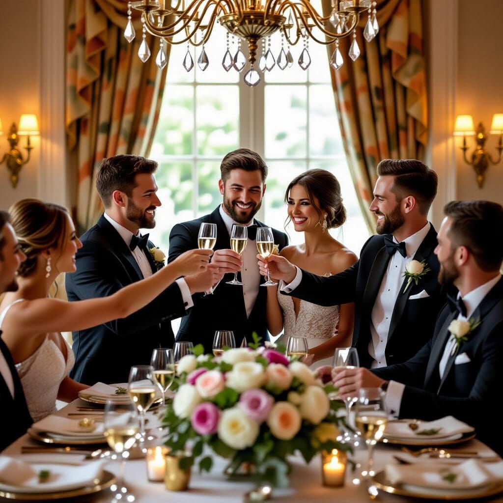 Groomsmen Toast in Style of Leibovitz and LaChapelle