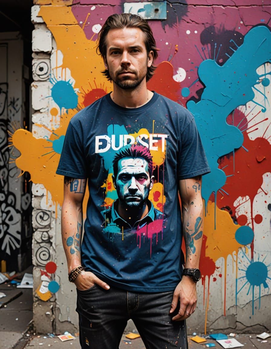 Vibrant Graffiti Style Street Art Portrait