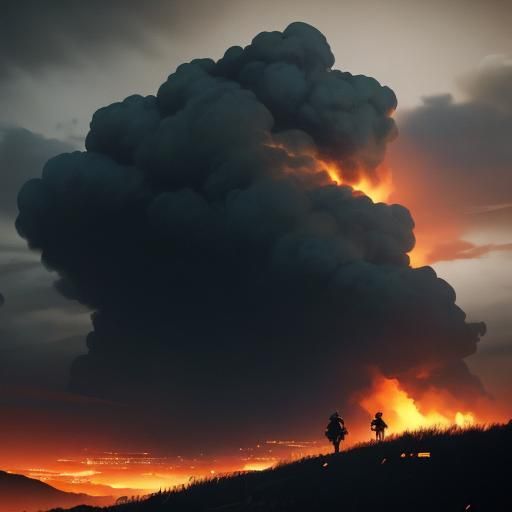 Earthquake Devastates City in Cinematic Film Still