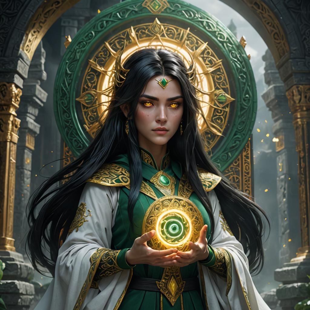 Elegant Young Royalty Unveils Throne in a Realm of Emerald D...