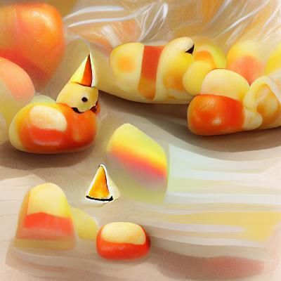 AI Generates Candy Corn Still Life