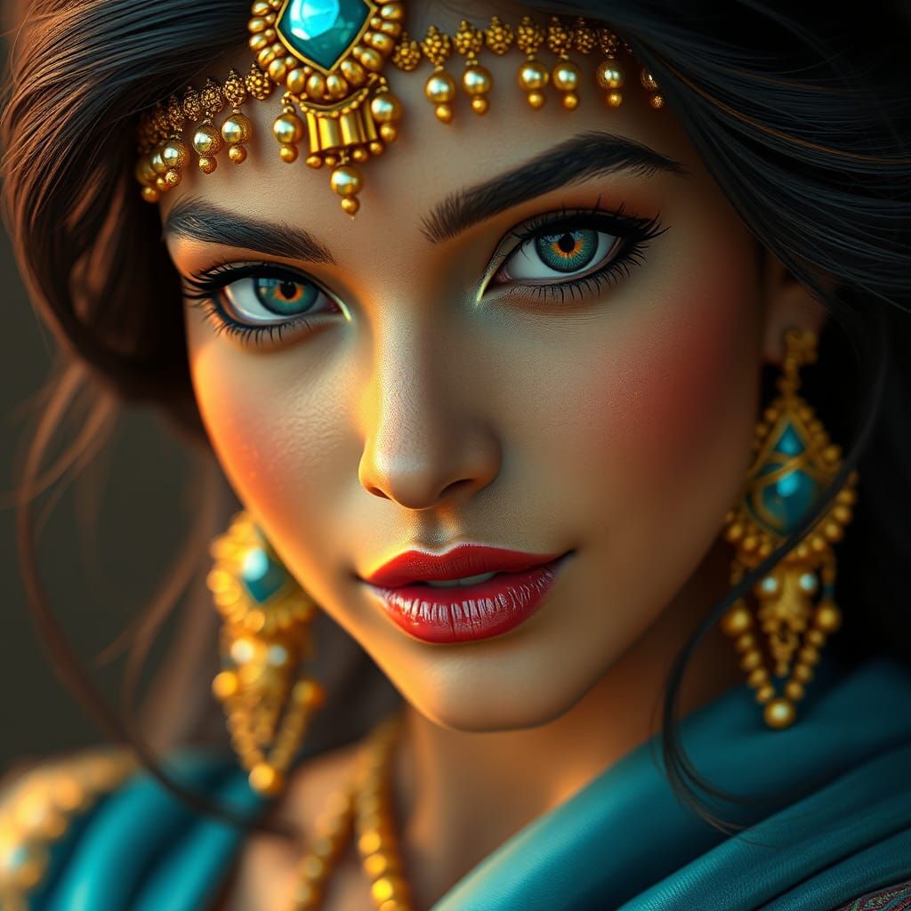 Realistic Princess Jasmine Illustration in 8K Ultra HD