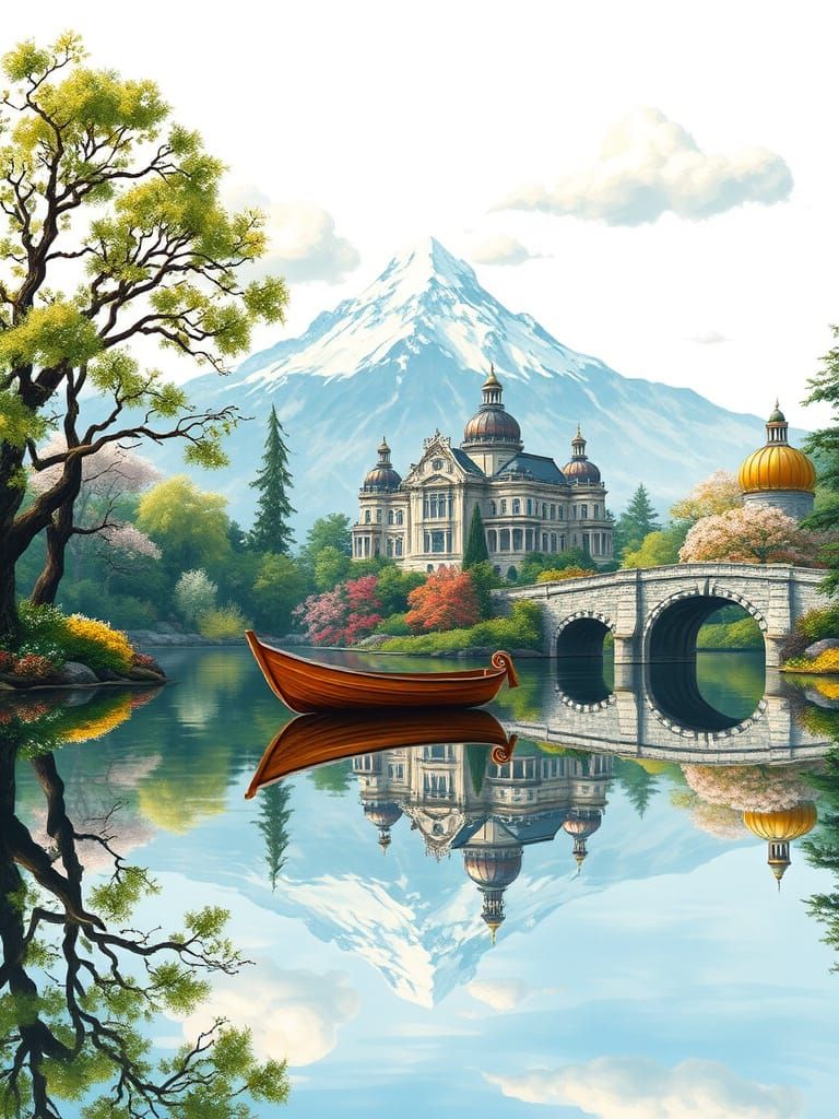 Snow-Capped Paradise in Vibrant Bloom